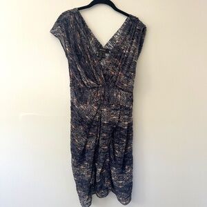 Isabel Marant Burnout 'velvet' assymetrical drapey zippered mini dress Size 34